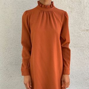 ASOS Auburn Mock Neck Smock Mini Dress